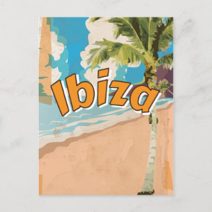 Ibiza Vintage vakantieposter Briefkaart