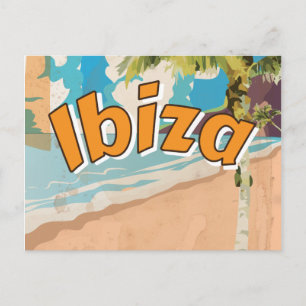 Ibiza Vintage vakantieposter Briefkaart
