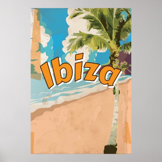 Ibiza Vintage vakantieposter Poster (Voorkant)