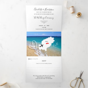 Ibiza Wedding Destination Wedding Drieluik Uitnodiging