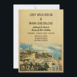 Ibiza Wedding Invitation  Spanje Kaart<br><div class="desc">Ibiza Wedding-uitnodigingen met een  uitzicht van deze prachtige Spaanse stad. Deze coole mid-eeuwse retro-design is de perfecte manier om gasten te verzamelen voor je Ibiza Spanje bruiloft.</div>