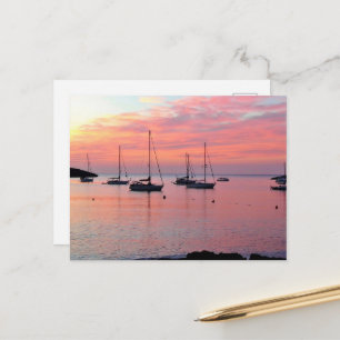 Ibiza Zonsondergang bij Portinatx Baai - Zeilboten Briefkaart