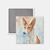 Ibizan Hound Acrylic Photo Tile Magneet (Voorkant / Achterkant)