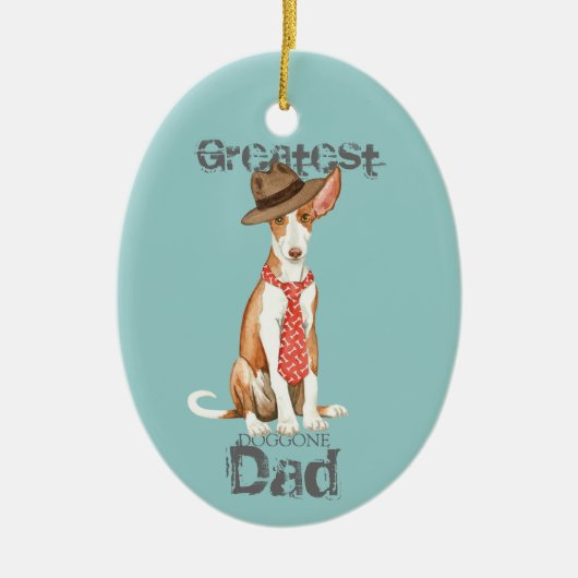 Ibizan Hound Dad Ceramic Ornament (Voorkant)