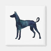 Ibizan Hound Dog Black Waterverf Silhouette Magneet (Voorkant)