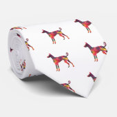 Ibizan Hound Dog Geometric Pattern Silhouette M Stropdas (Opgerold)