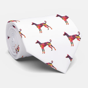Ibizan Hound Dog Geometric Pattern Silhouette M Stropdas