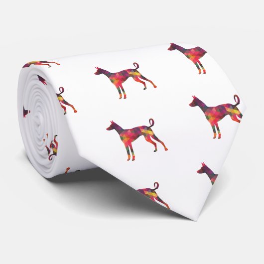 Ibizan Hound Dog Geometric Pattern Silhouette M Stropdas (Opgerold)