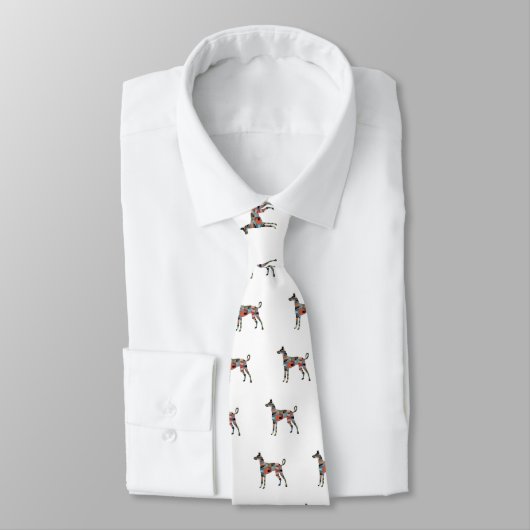 Ibizan Hound Dog Geometric Pattern Silhouette Stropdas (Gebonden)
