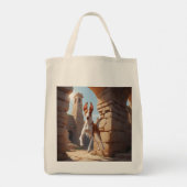 Ibizan Hound Elegante kruidenier Canvas tas (Achterkant)