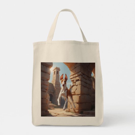 Ibizan Hound Elegante kruidenier Canvas tas (Achterkant)