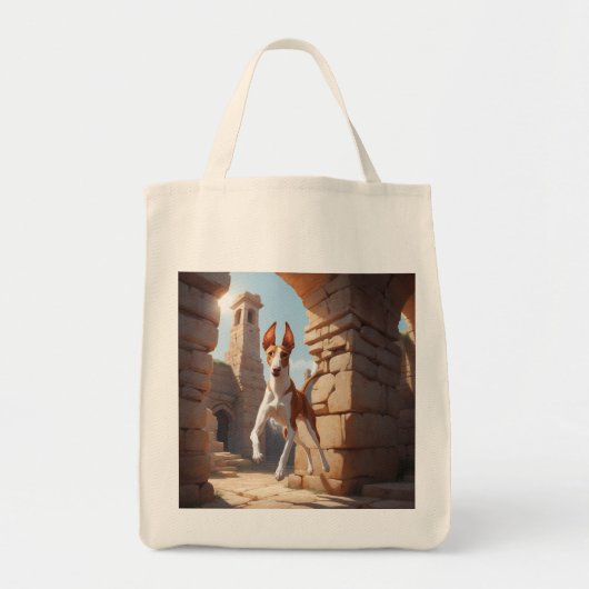 Ibizan Hound Elegante kruidenier Canvas tas (Voorkant)