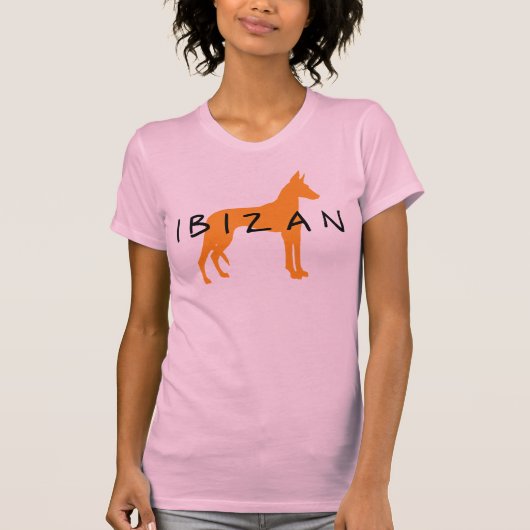 Ibizan Hound (goud met tekst) T-shirt (Voorkant)