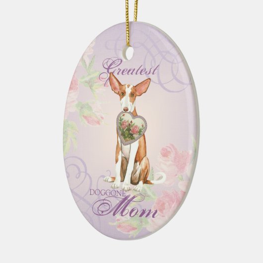 Ibizan Hound Heart Mam Ceramic Ornament (Links)