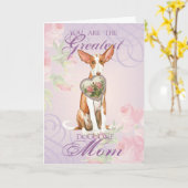 Ibizan Hound Heart Mam Kaart (Gele Bloem)