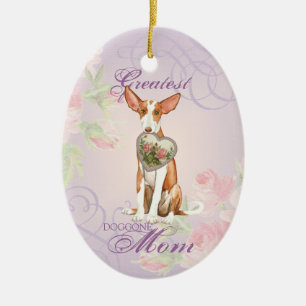 Ibizan Hound Heart Mam Keramisch Ornament