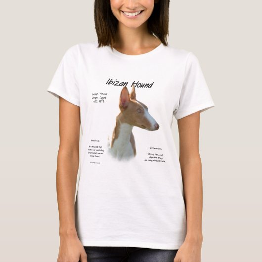 Ibizan Hound History Design T-shirt (Voorkant)