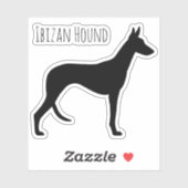 Ibizan Hound Hondenras Silhouette Vinyl Sticker (Vel)