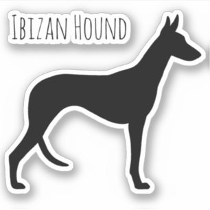 Ibizan Hound Hondenras Silhouette Vinyl Sticker