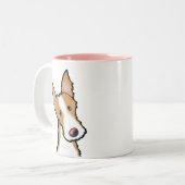 Ibizan Hound KiniArt Mok van tweetone koffie (Voorkant links)