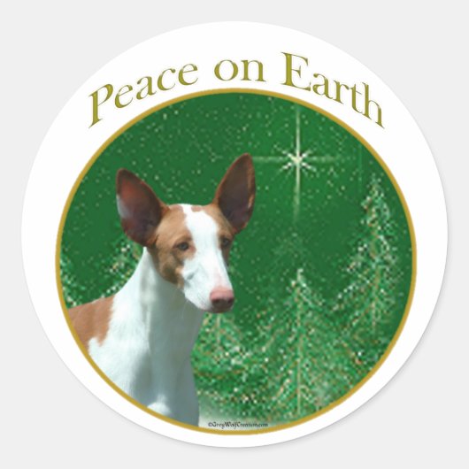 Ibizan Hound Peace Ronde Sticker (Voorkant)
