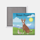 Ibizan Hound Podenco Bunny Love Magneet (Voorkant / Achterkant)
