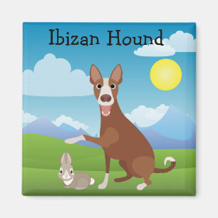 Ibizan Hound Podenco Bunny Love Magneet