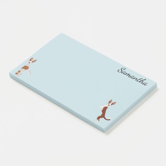 Ibizan Hound Podenco gepersonaliseerd Post-it® Notes (Schuin)