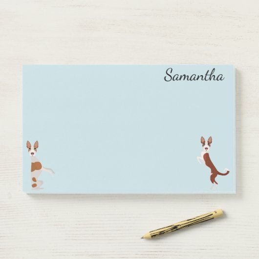 Ibizan Hound Podenco gepersonaliseerd Post-it® Notes (Op bureau)