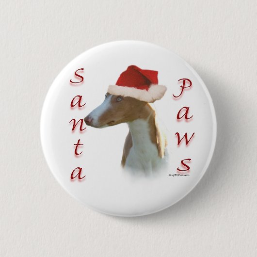 Ibizan Hound Santa Paws Ronde Button 5,7 Cm (Voorkant)