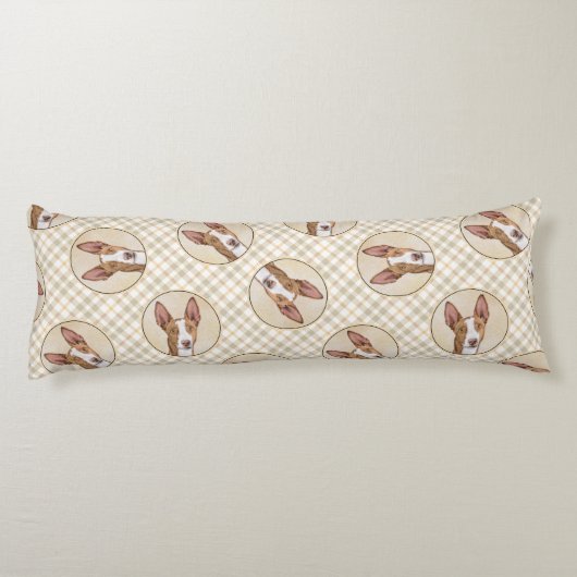 Ibizan Hound Schilderen Gladde Rood Originele Hond Lichaamskussen (Achterkant)