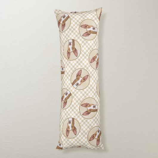 Ibizan Hound Schilderen Gladde Rood Originele Hond Lichaamskussen (Achterkant (Verticaal))