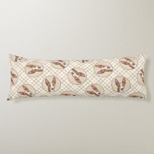 Ibizan Hound Schilderen Gladde Rood Originele Hond Lichaamskussen (Voorkant)