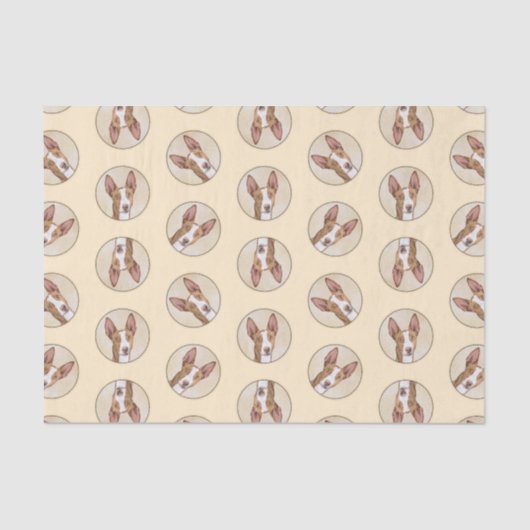 Ibizan Hound Schilderen Gladde Rood Originele Hond Tissuepapier (Voorkant)