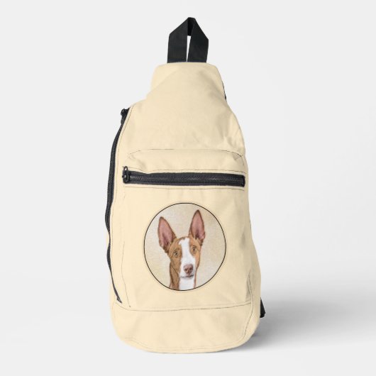 Ibizan Hound Schilderij Glad Rood Originele Honden Sling Bag (Voorkant)