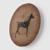 Ibizan Hound Silhouette Rustieke Stijl Grote Klok (Hoek)