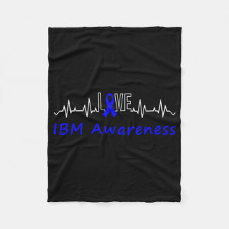 IBM Awareness Blue Ribbon Love Heartbeat Support Q Fleece Deken