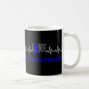 IBM Awareness Blue Ribbon Love Heartbeat Support Q Koffiemok