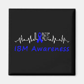 IBM Awareness Blue Ribbon Love Heartbeat Support Q Magneet (Voorkant)