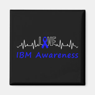 IBM Awareness Blue Ribbon Love Heartbeat Support Q Magneet