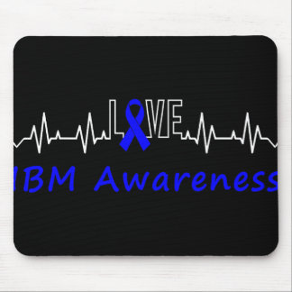 IBM Awareness Blue Ribbon Love Heartbeat Support Q Muismat