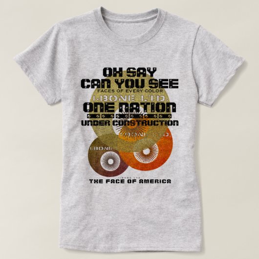 IBONELTD. ONE NATION GEZICHTEN VAN AMERIKA T-shirt (Design voorkant)