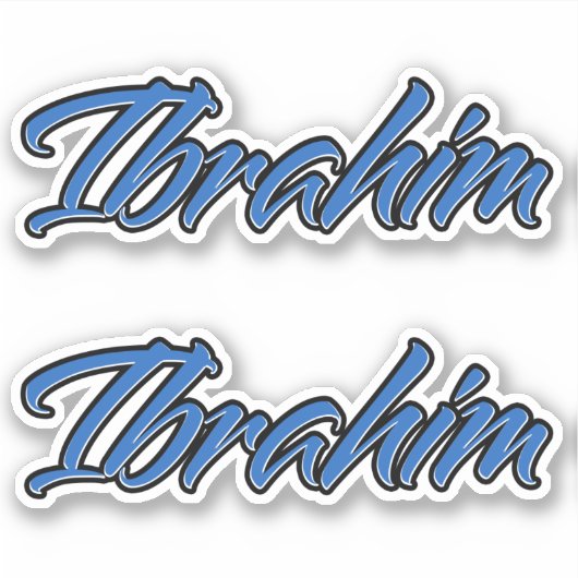 Ibrahim Name blue Aufkleber Sticker Stickerset (Voorkant)