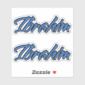 Ibrahim Name blue Aufkleber Sticker Stickerset (Vel)