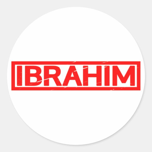 Ibrahim Stamp Ronde Sticker (Voorkant)