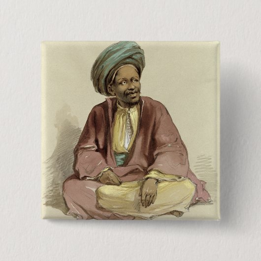 Ibrahim - van Sunnar, 1856 Vierkante Button 5,1 Cm (Voorkant)