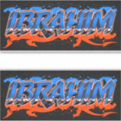 Ibrahim Vorname Name Graffiti Aufkleber Sticker (Voorkant)