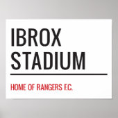 Ibrox Stadium Street Sign Poster (Voorkant)