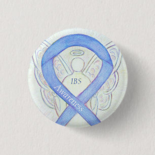 IBS Awareness Ribbon Periwinkle Guardian Angel Pin Ronde Button 3,2 Cm