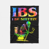 Ibs I Be Tin' Funny Skeleton Tie Dye Fleece Deken (Voorkant)